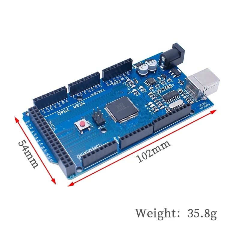 Carte microcontrôleur Mega 2560 R3 avec puce CH340 – Idéale pour l’automatisation et la robotique
