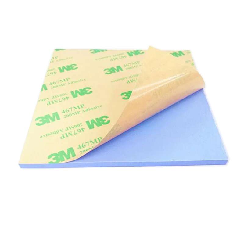 Plaquette Thermique En Silicone 100x100x2 Mm Pour CPU - Conductivité Thermique 1.2-2.0W, Bleue