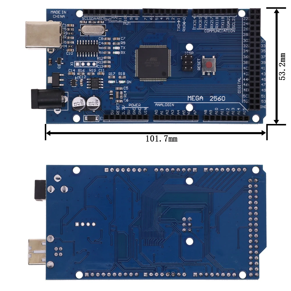 Carte microcontrôleur Arduino Mega R3 – Plateforme idéale pour prototypage et automatisation