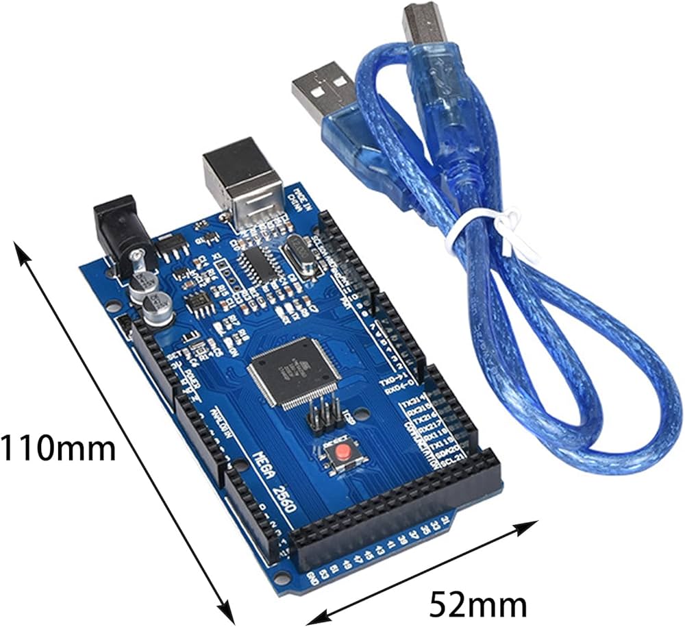 Carte microcontrôleur Arduino Mega 2560 R3 CH340 – Avec câble USB pour prototypage avancé