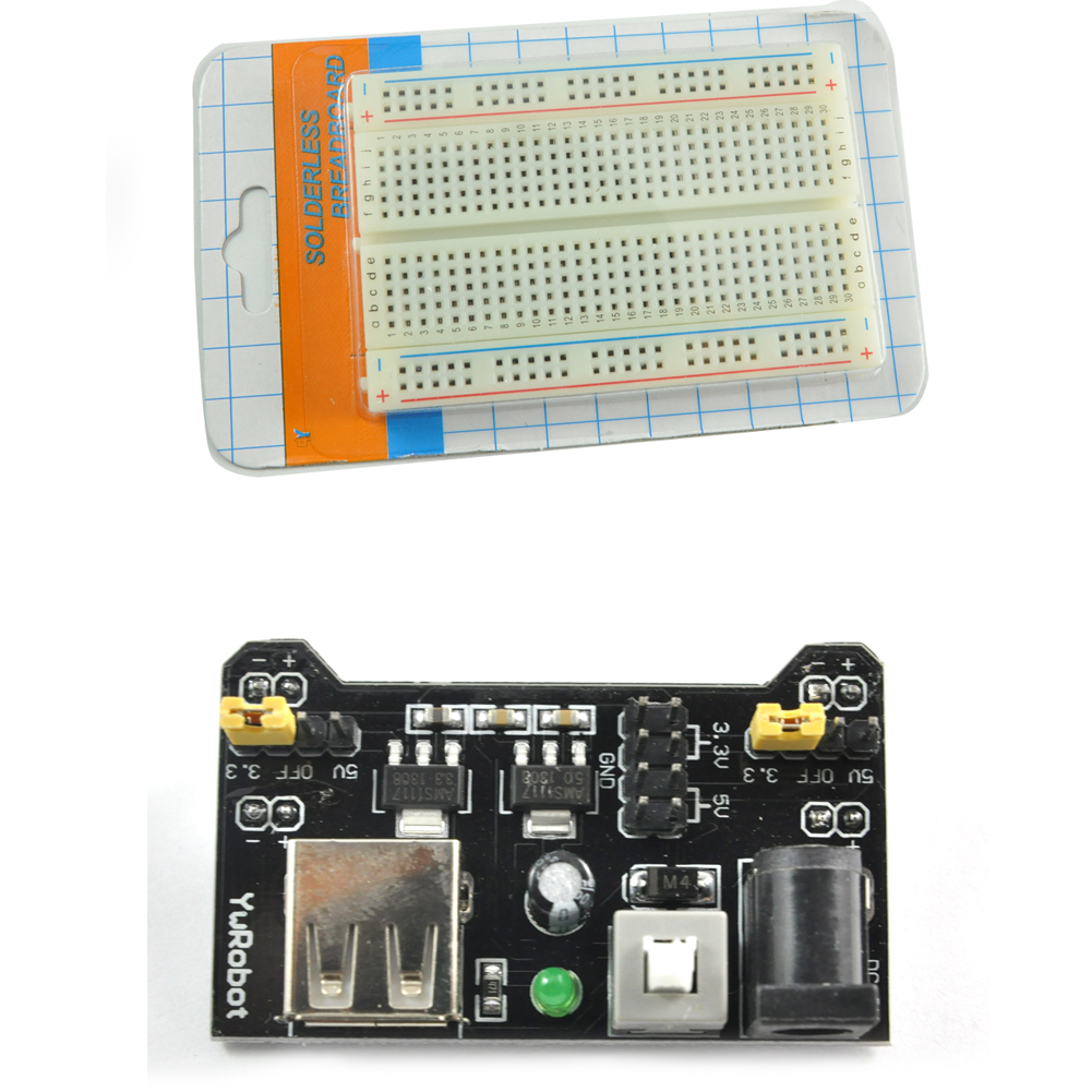 2 Modules D'Alimentation 3.3V 5V Pour Platine De Prototypage Sans Soudure MB102 MB-102 - TECNOULAB