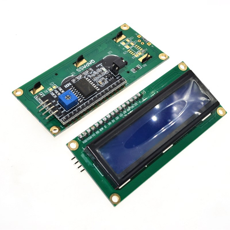 iHaospace Lot de 2 écrans LCD 1602 16 x 2 adaptateur d'interface IIC I2C pour Arduino Raspberry Pi Bleu