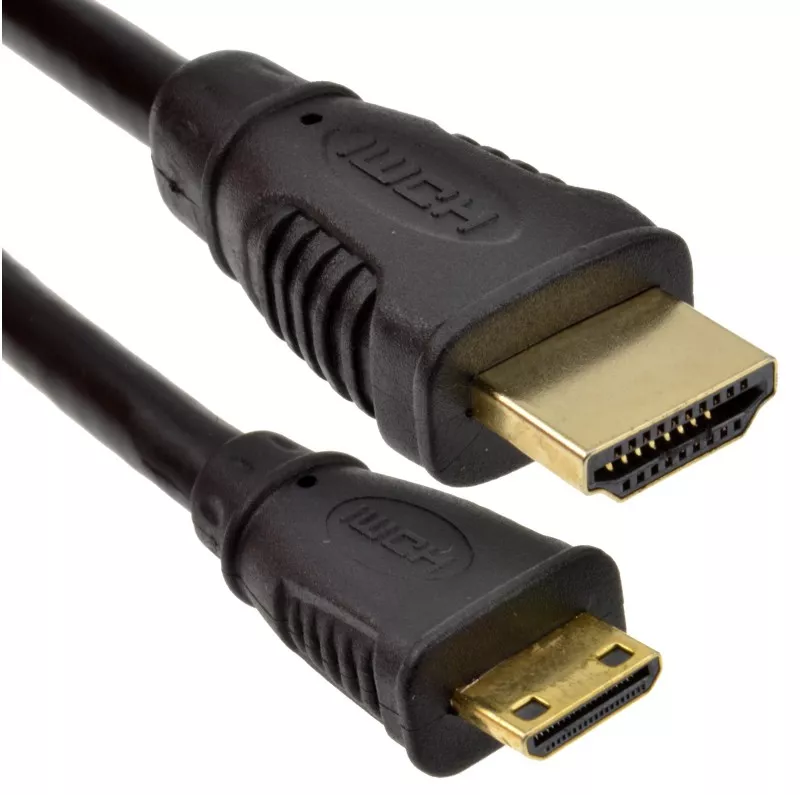 Câble Micro HDMI Vers Mini HDMI 1 M - 1080p, Bidirectionnel, Connecteurs Plaqués Or, Pour Appareil Photo Et Tablette