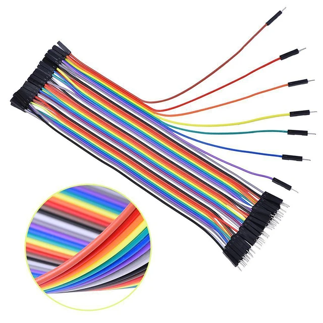 Lot de 40 fils jumper mâle-femelle 20 cm – Câbles souples pour prototypage électronique