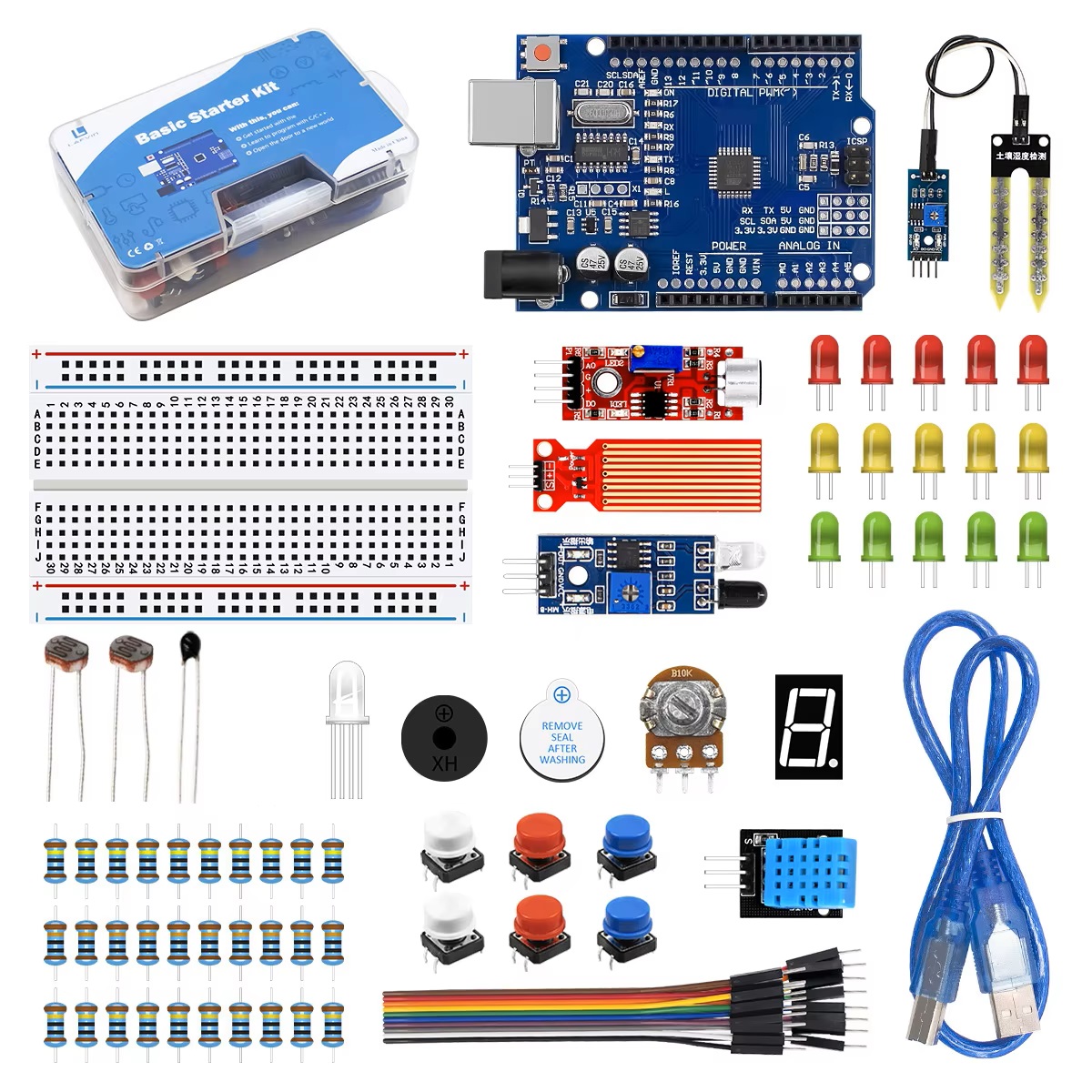 Kit de démarrage de base Arduino Uno – Kit de bricolage électronique ...