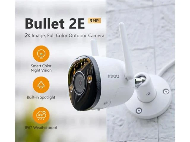 Caméra Imou Bullet 2E avec double antenne WiFi 6 pour signal stable