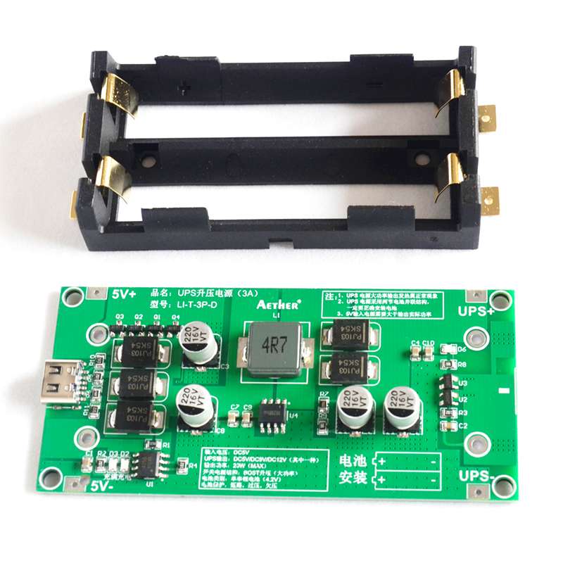 Module de charge et boost 5V 3A pour batterie Lithium 18650 2 cellules ...