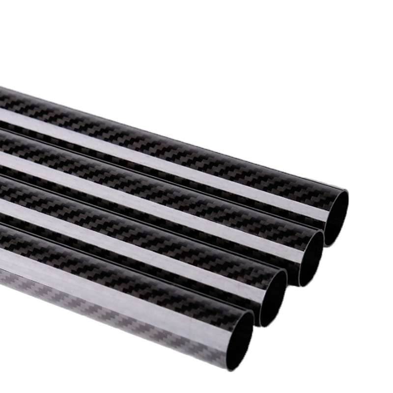 Lot De 2 Tubes En Fibre De Carbone 3K - 500 Mm X Ø27/25 Mm - Tissu Sergé Brillant - Pour Drones, Modélisme, Cadres Légers