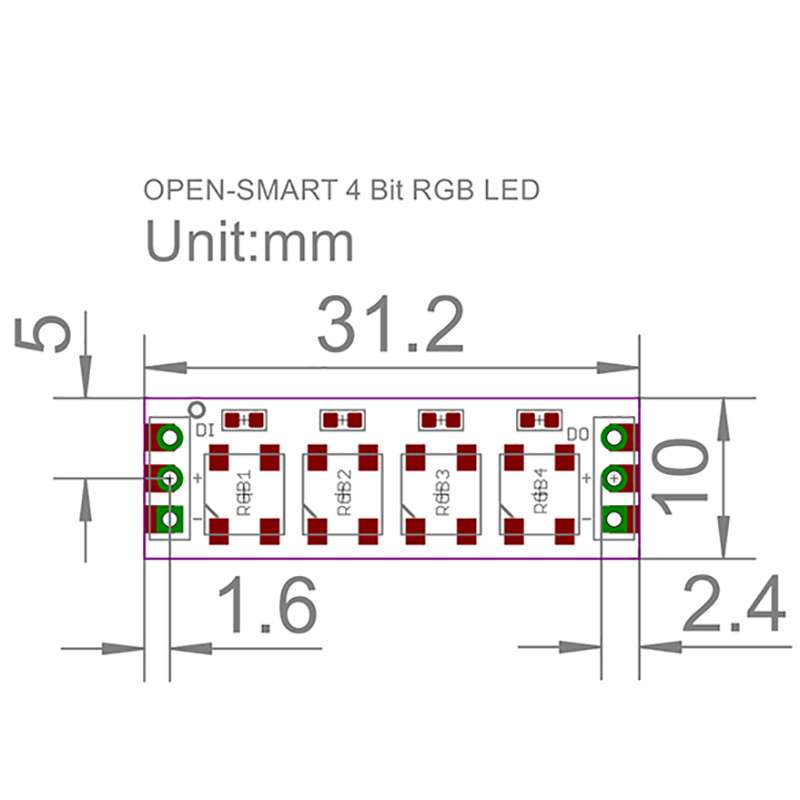 Neo Pixel WS2812 5050 LED RGB pleine couleur – Modules LED 4 bits en ...