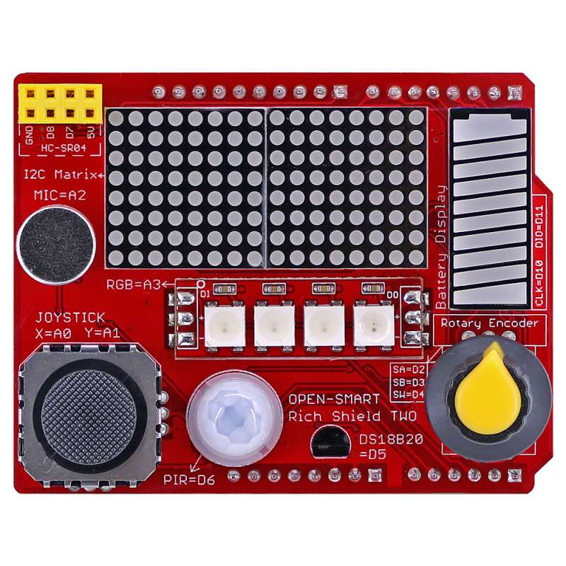 Rich Shield Two – Shield multifonction pour Arduino avec LED, capteurs ...
