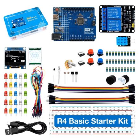 Kit de démarrage d'invitation pour Arduino uno R4 édition Minima ensemble d'apprentissage électronique bricolage avec boîte