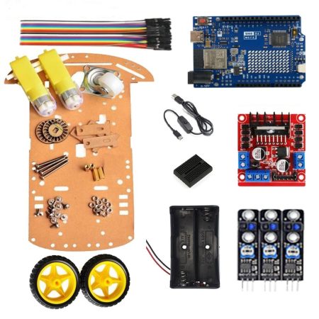 kit Robot 2WD Téléguide + Suiveur de Ligne avec Arduino R4 Wifi